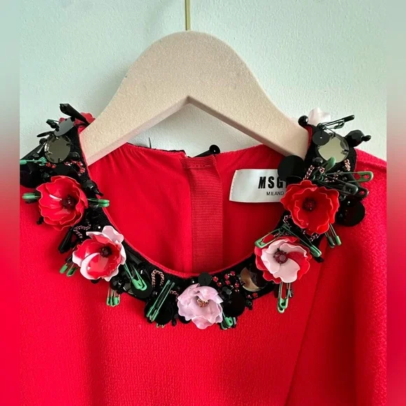 Stunning Red  Dress Italian Size 42. US size S.  MSGM valentines 💝 day - Picture 4 of 17